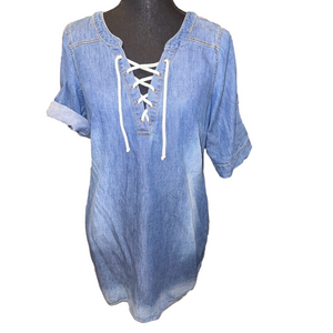Bluet' Petite Denim Dress Long Sleeve Size 8P
